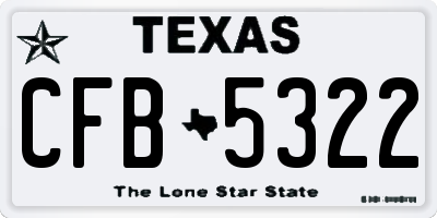 TX license plate CFB5322