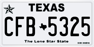 TX license plate CFB5325