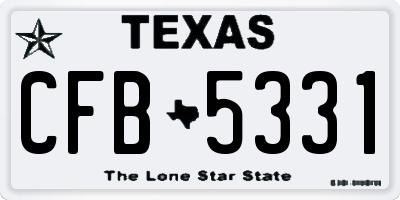 TX license plate CFB5331