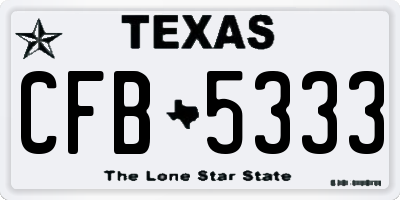 TX license plate CFB5333