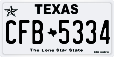 TX license plate CFB5334