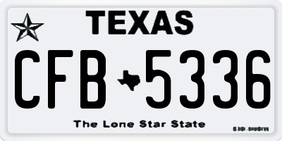 TX license plate CFB5336