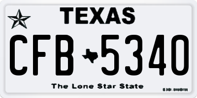 TX license plate CFB5340
