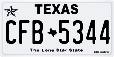 TX license plate CFB5344