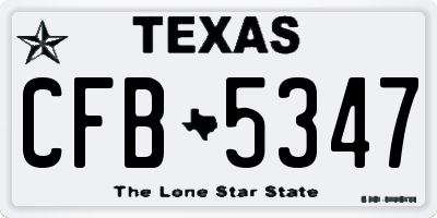TX license plate CFB5347