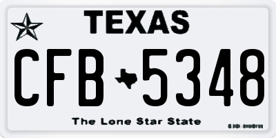 TX license plate CFB5348