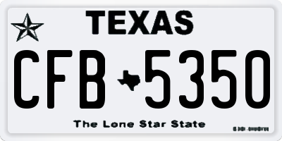 TX license plate CFB5350