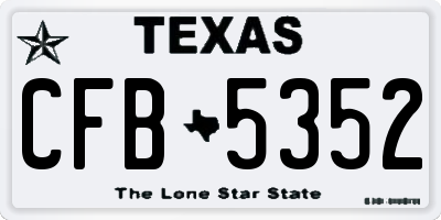 TX license plate CFB5352