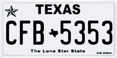 TX license plate CFB5353