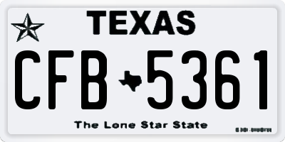 TX license plate CFB5361