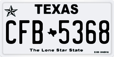 TX license plate CFB5368