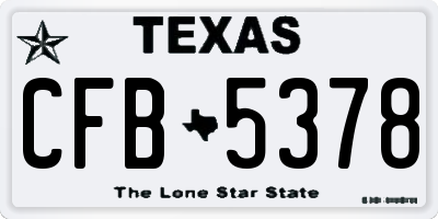 TX license plate CFB5378