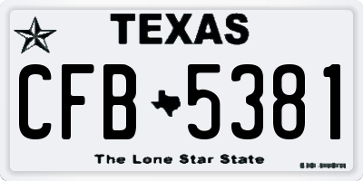 TX license plate CFB5381