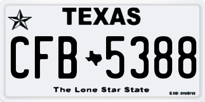 TX license plate CFB5388