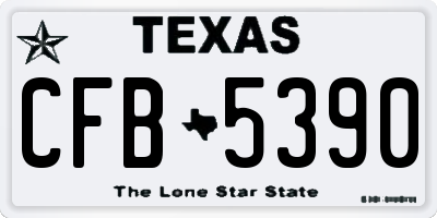 TX license plate CFB5390