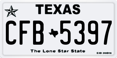 TX license plate CFB5397