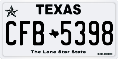 TX license plate CFB5398