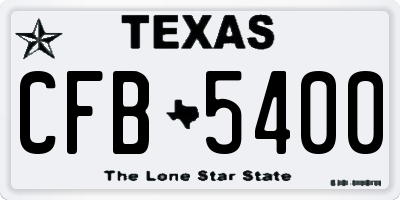 TX license plate CFB5400