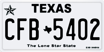 TX license plate CFB5402