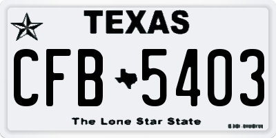 TX license plate CFB5403