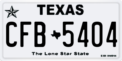 TX license plate CFB5404