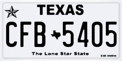TX license plate CFB5405
