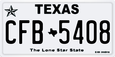 TX license plate CFB5408