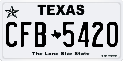 TX license plate CFB5420