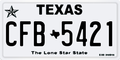 TX license plate CFB5421