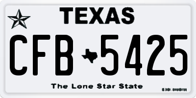 TX license plate CFB5425