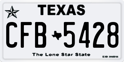 TX license plate CFB5428