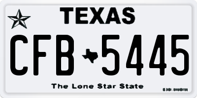 TX license plate CFB5445
