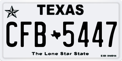 TX license plate CFB5447
