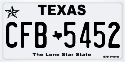 TX license plate CFB5452