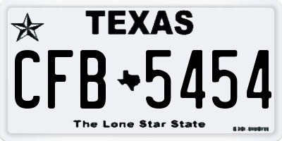 TX license plate CFB5454