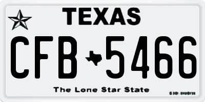 TX license plate CFB5466