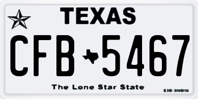 TX license plate CFB5467