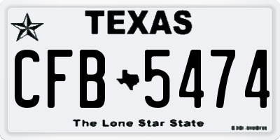 TX license plate CFB5474