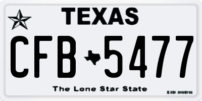 TX license plate CFB5477