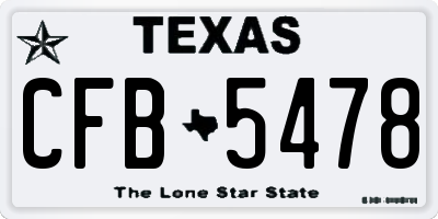 TX license plate CFB5478