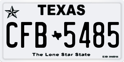 TX license plate CFB5485