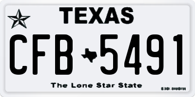 TX license plate CFB5491