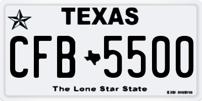TX license plate CFB5500
