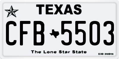TX license plate CFB5503