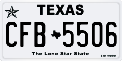 TX license plate CFB5506