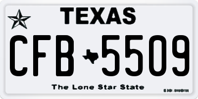 TX license plate CFB5509