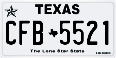 TX license plate CFB5521