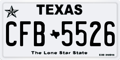 TX license plate CFB5526