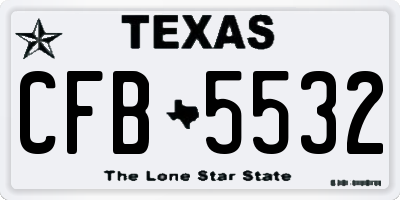 TX license plate CFB5532