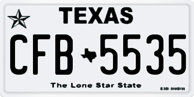 TX license plate CFB5535